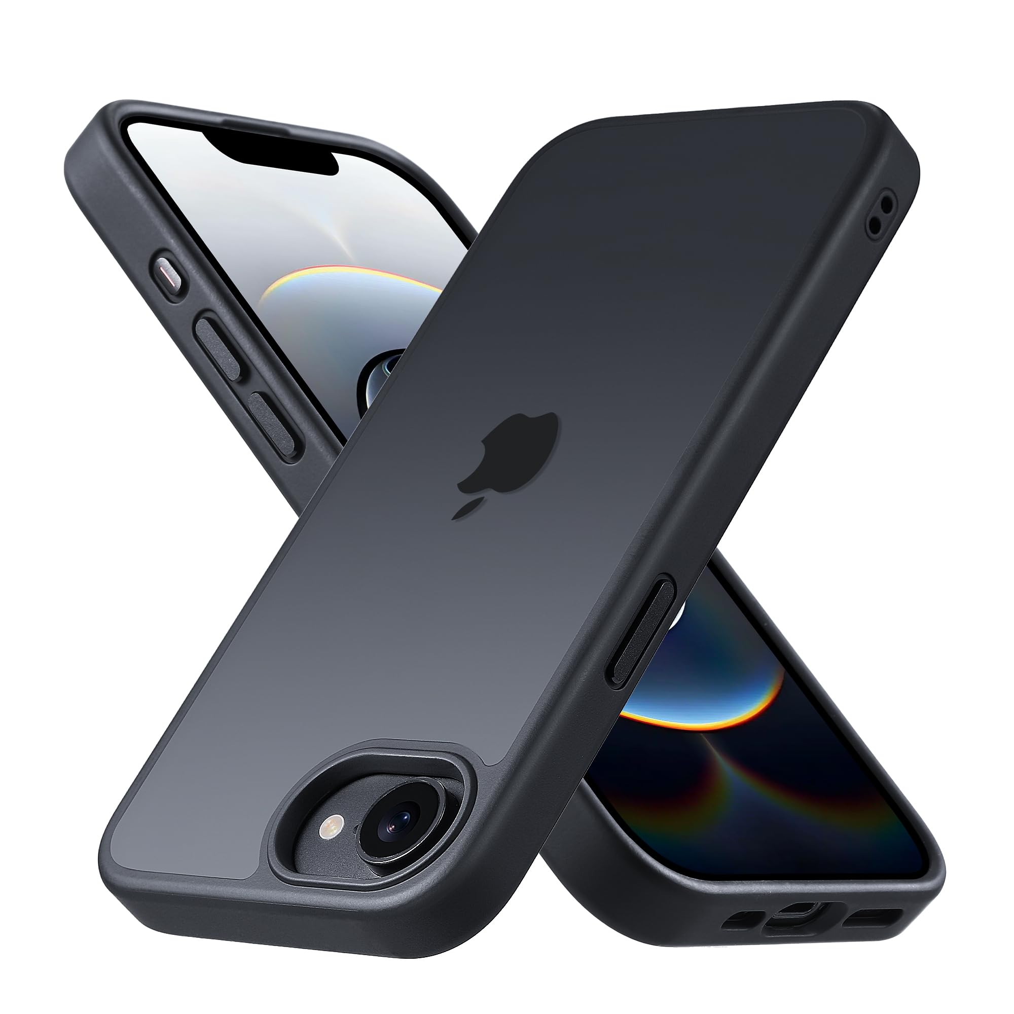 COSOIK iPhone 16e/ iPhone 17e 用 ケース 耐衝撃 滑り止め 指紋防止 米軍MIL規格 マット仕上げ ストラップホール付き SGS認証 黄変防止 耐久性 カバー ワイヤレス充電対応 アイフォン いphone 16e 6.1 インチ ケース マットブラック