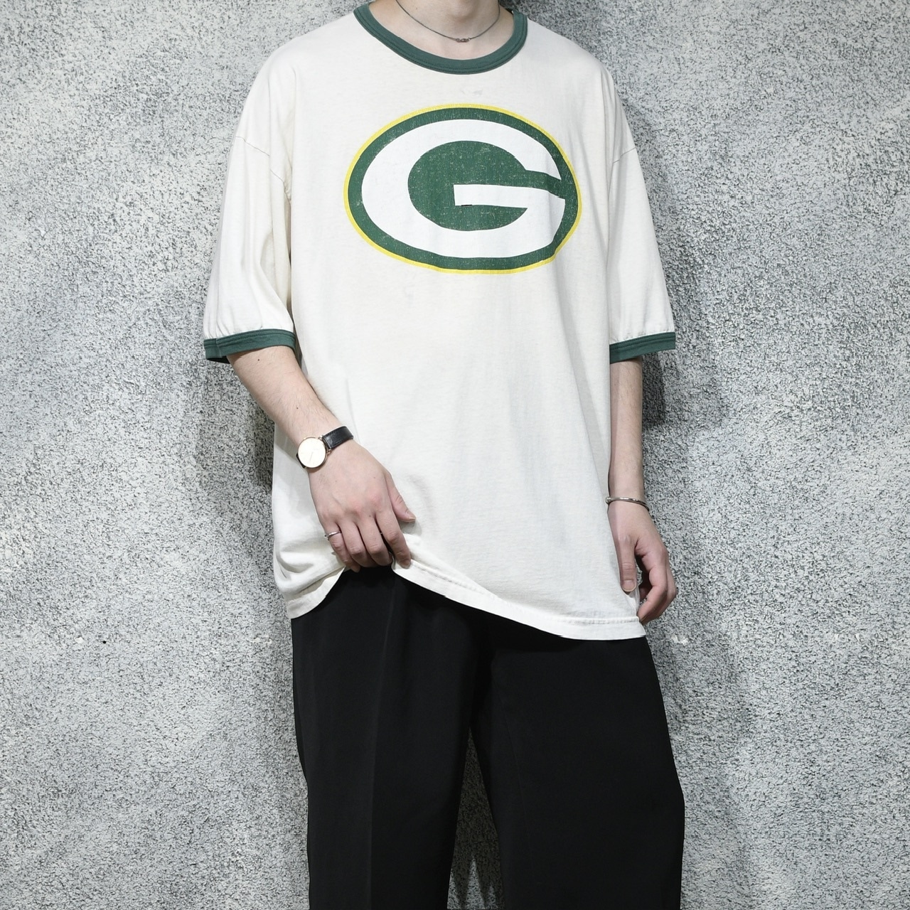 green bay packers print ringer tee boro