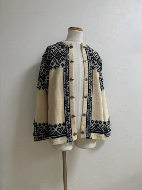 1970~80's Crew Neck Nordic Cardigan
