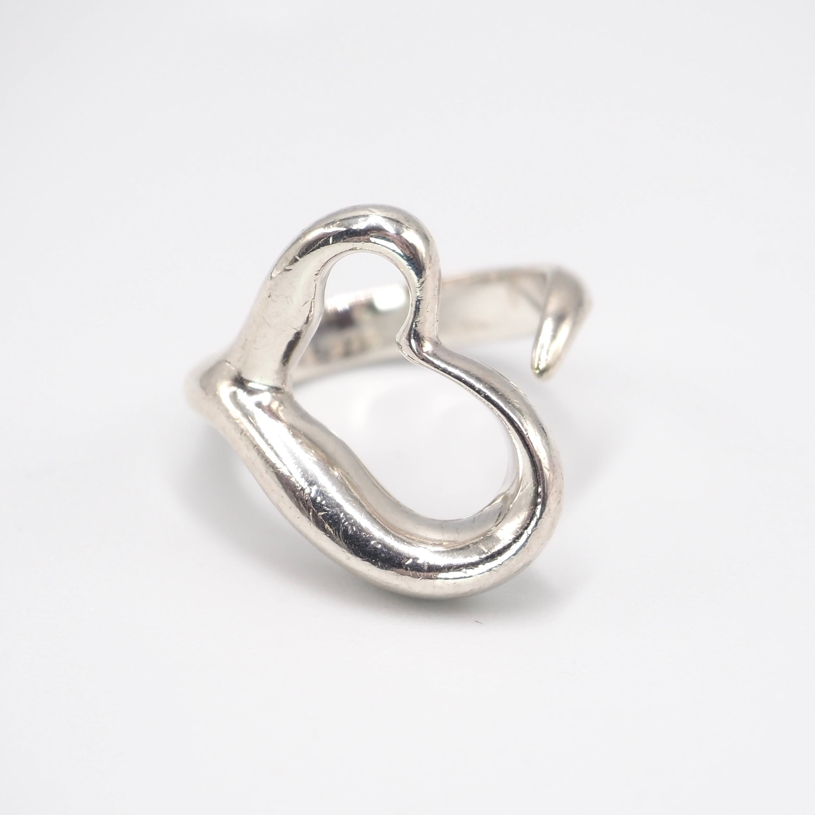 【現行品】Tiffany&Co. 約10号 エルサペレッティ オープンハート リング シルバー925 ティファニー