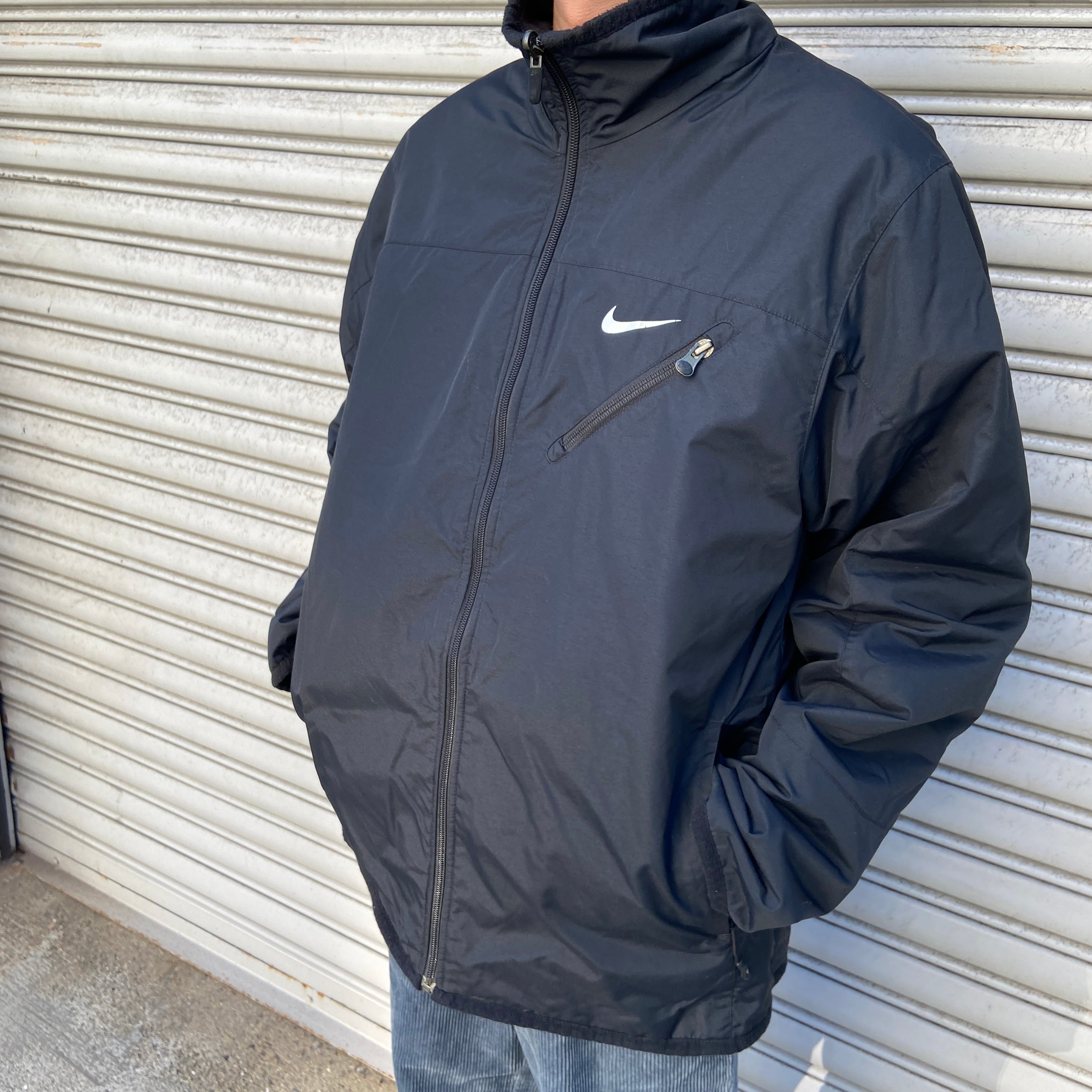 NIKE ナイキ リバーシブルナイロンジャケット フリースジャケット 黒 M  