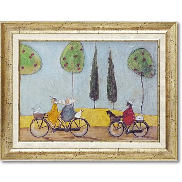 サムトフト「みんなでサイクリング」Ｍサイズ ゲル加工アート アートフレーム 絵画 インテリア