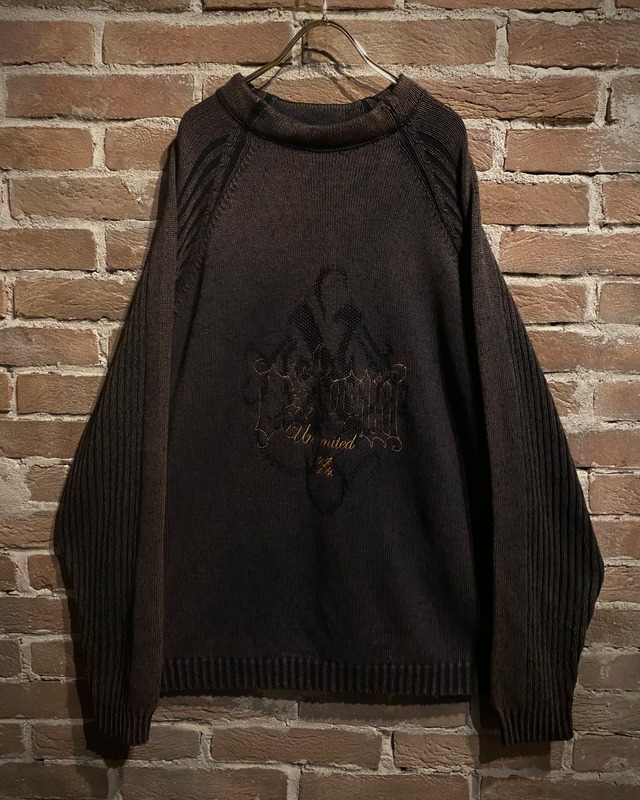 【Caka act3】Embroidery Design Vintage Loose Cotton Knit