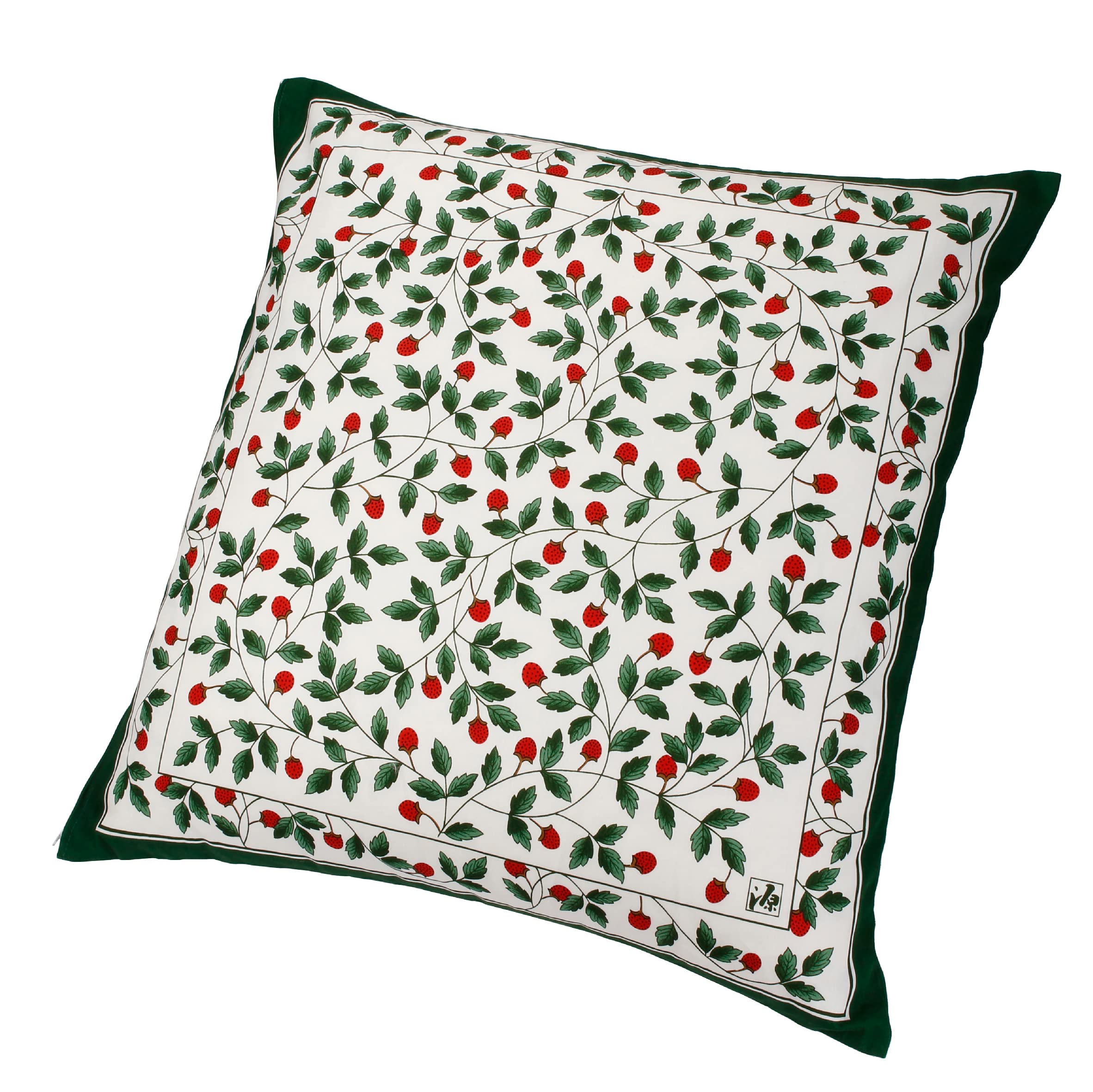 【新着特価】nishikawa 【 西川 】座布団カバー 銘仙判(55X59cm) 洗える 洋風 いちご柄 日本製 グリーン PG02083095