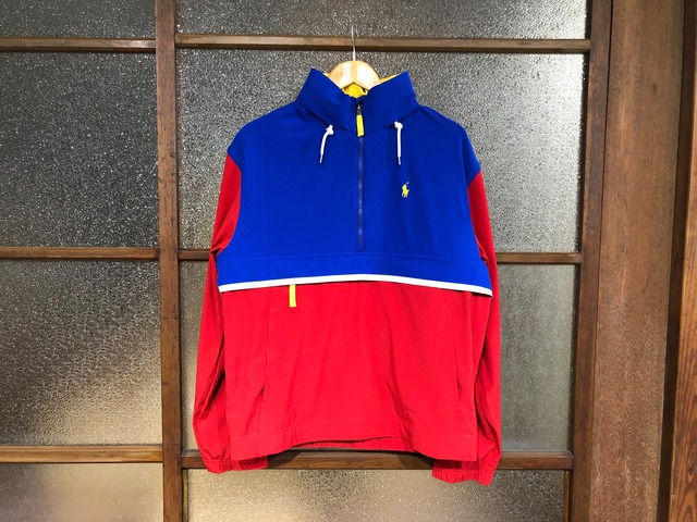 POLO RALPH LAUREN PACKABLE HOODED PULLOVER JACKET (BLUE/RED/YELLOW)