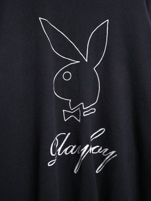 “PLAYBOY” embroidery design black knit