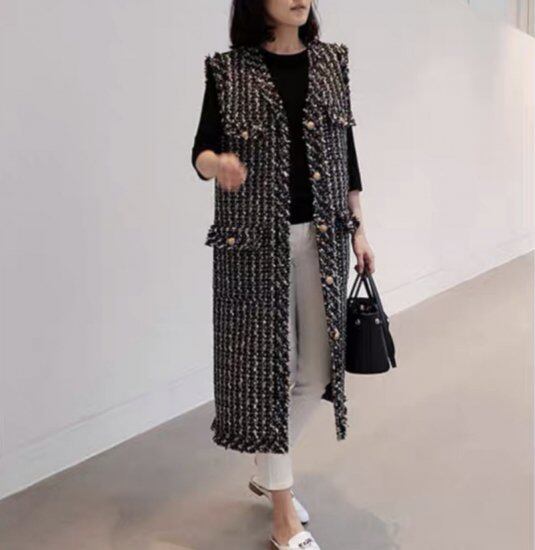 heve ツイード Vネック ノースリーブジレ 新品未使用タグ付き heve ツイード Vネック ノースリーブジレ 新品未使用タグ付き ベスト