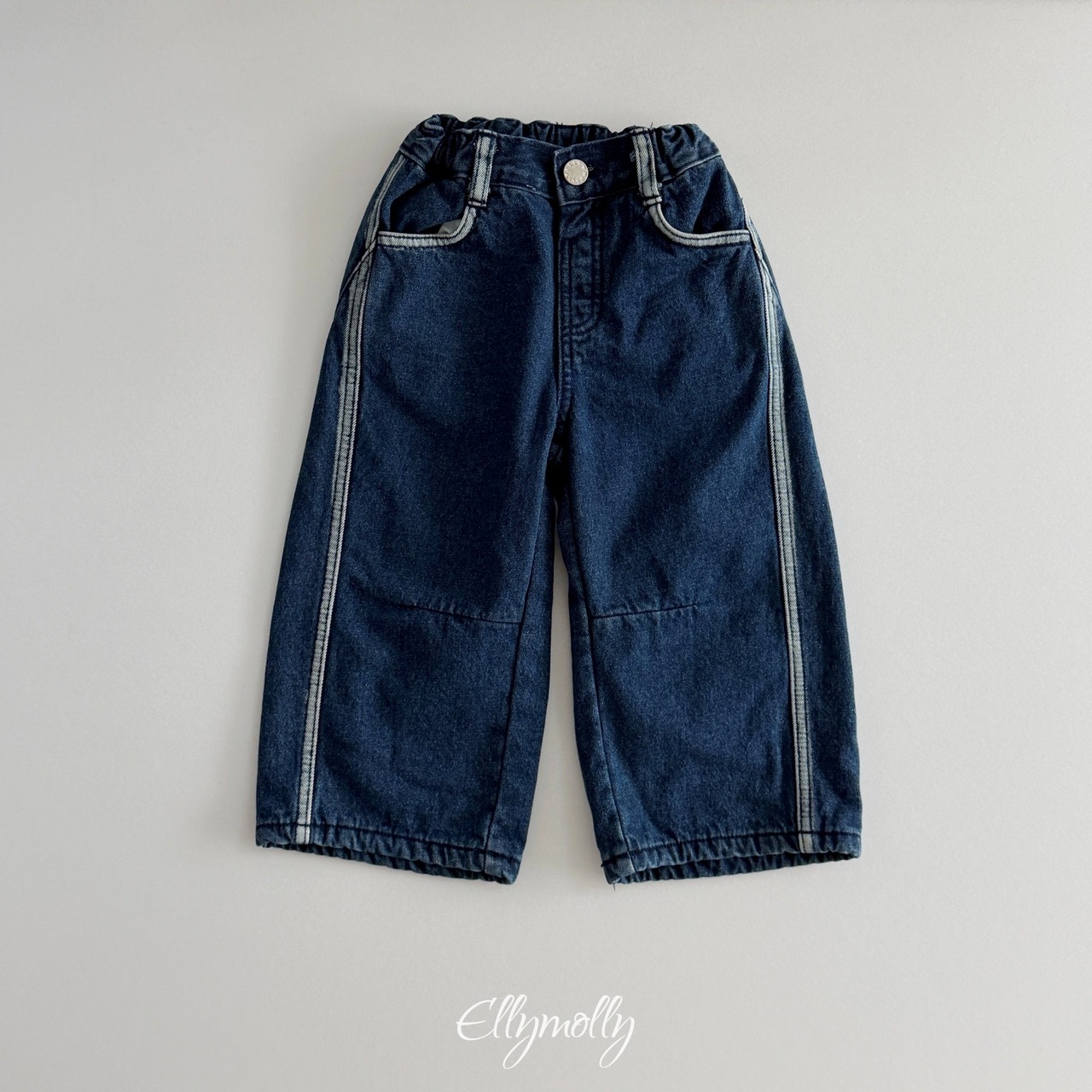 エリーモリー / ELLY MOLLY / ラインワーク裏起毛デニムパンツ / 韓国子供服 / キッズ / 26winter〖取寄〗*5~11号*