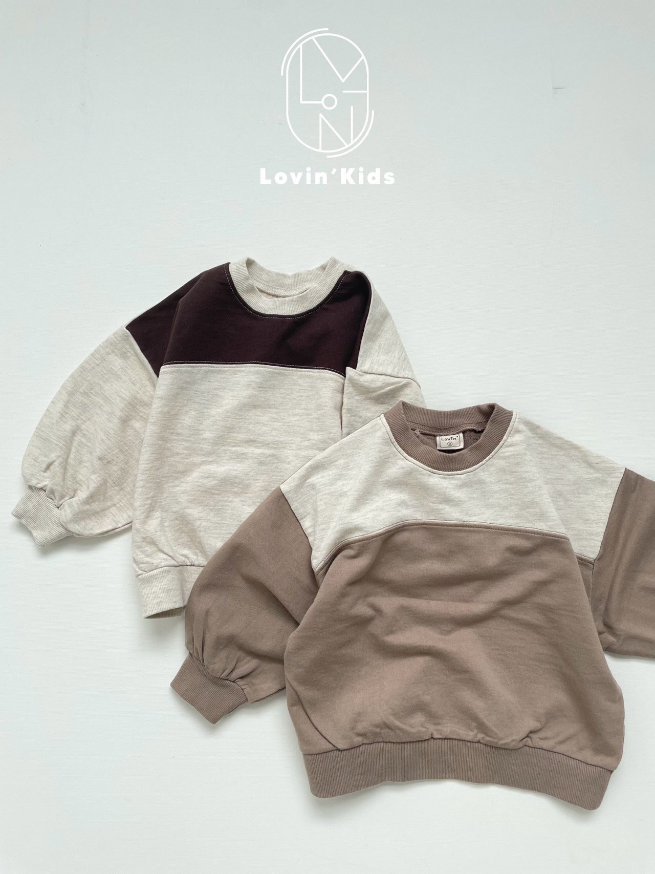 【Lovin'】ホットチョコスウェット 80〜130cm ベージュ/オートミール 241026 - 2