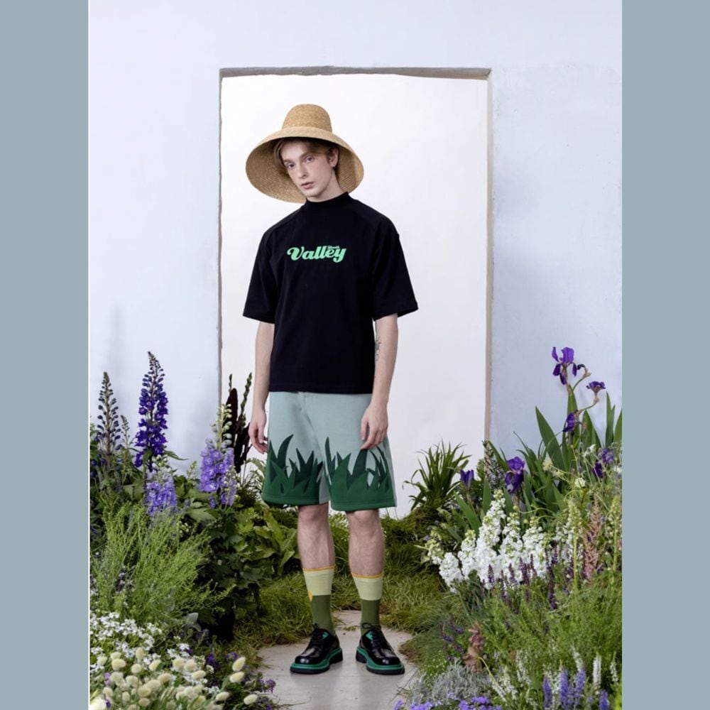 希少　20471120 HYOMA レザーコンビボンテージハーフパンツ 草むらの中を歩くグリーンハーフパンツ【メンズ】 E00261 | EMMA GRAND