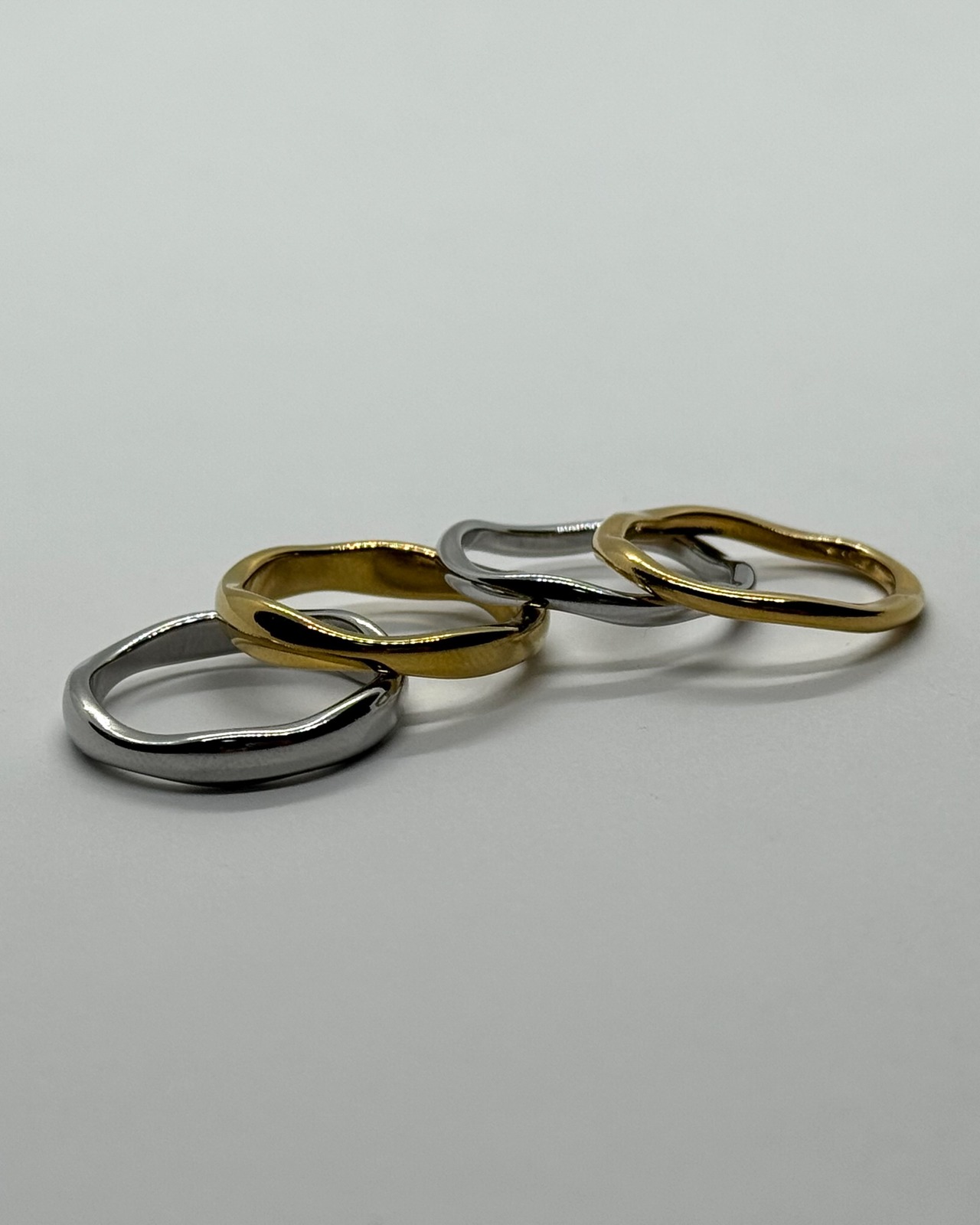 wavy stack ring S gold