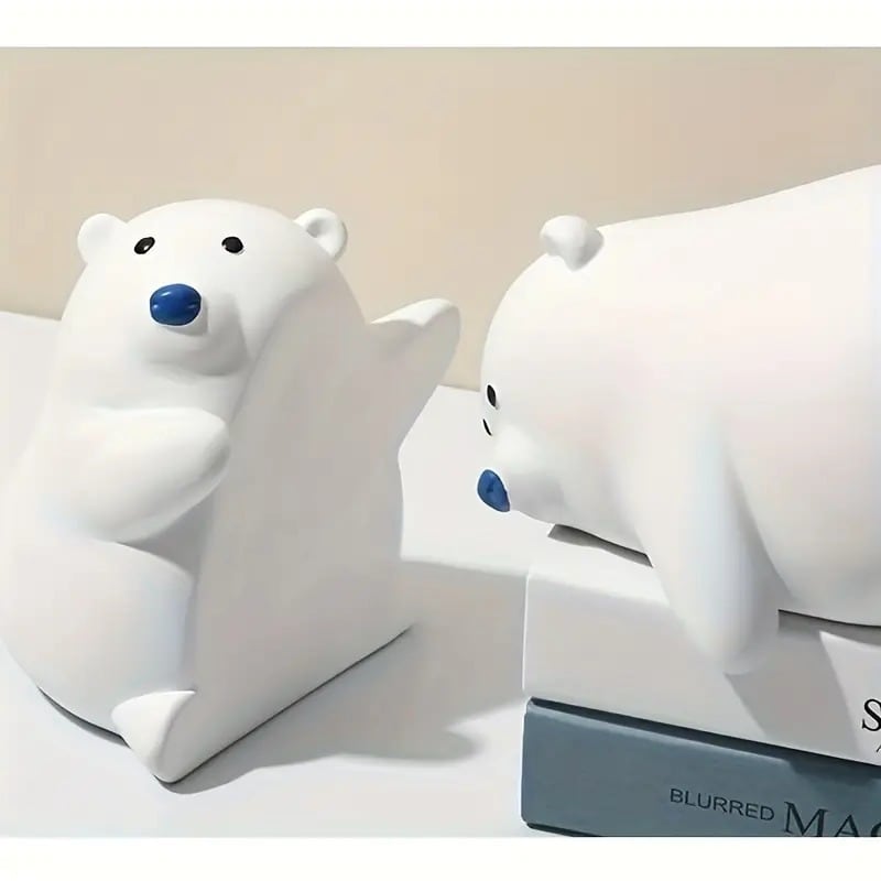 ブックエンド 北極熊 白くま シロクマ かわいい 置物 おしゃれ