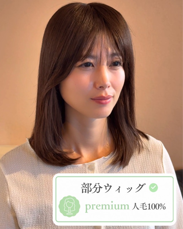 商品名【モカ】人毛部分ウィッグ
