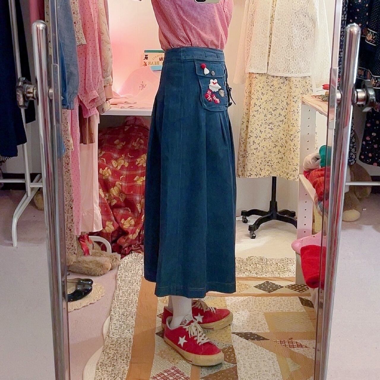 remake ✂︎ strawberry picking dwarf pocket skirt