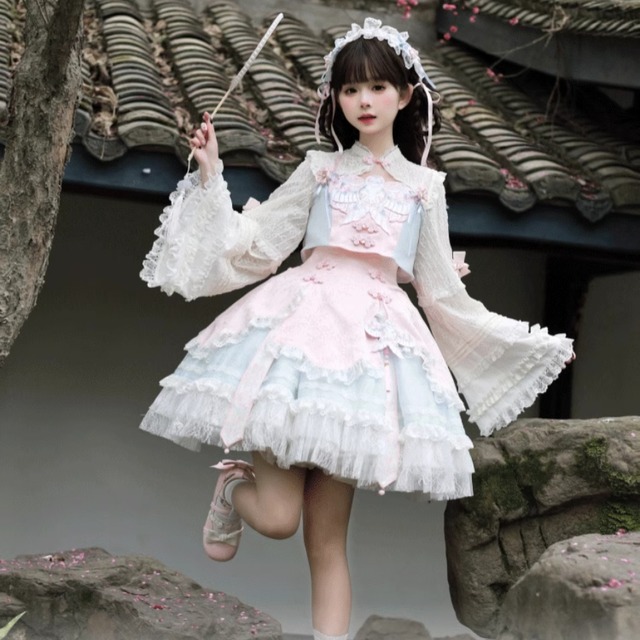 SEASONZ ゆめかわ 中華ロリータ セットアップ トランペットスリーブ