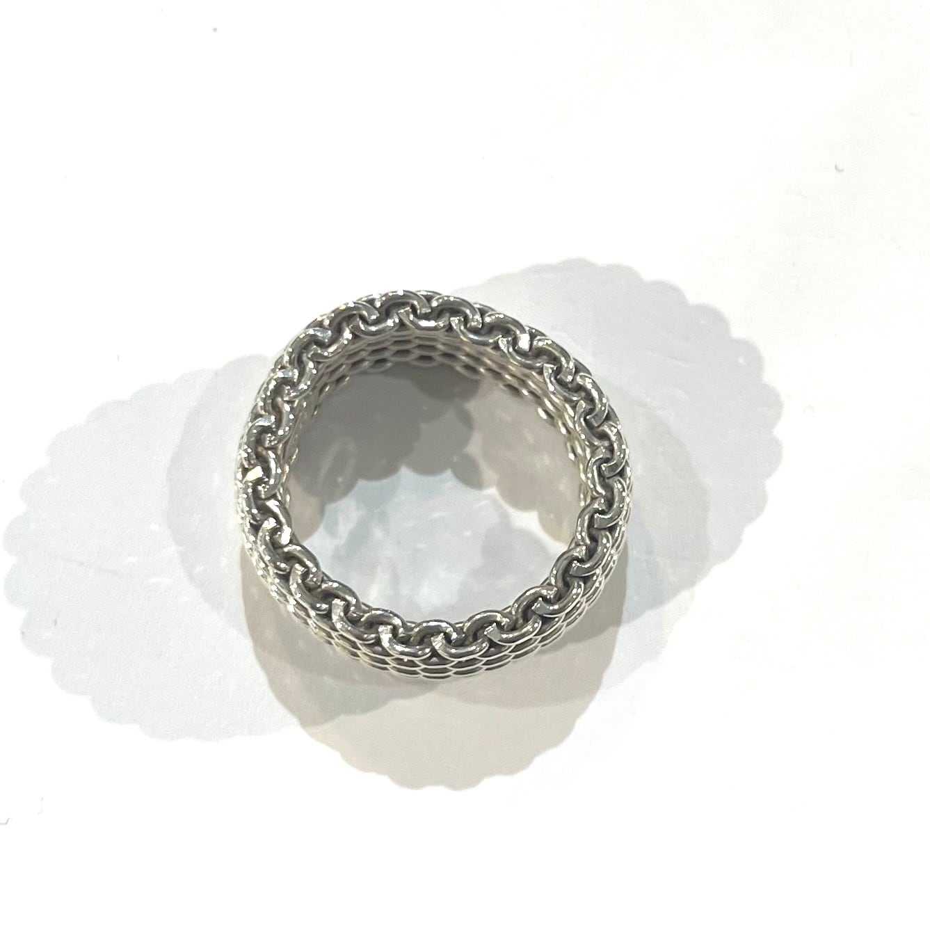 希少【TIFFANY＆CO】2449 【16.5号】ティファニーサマセットメッシュ