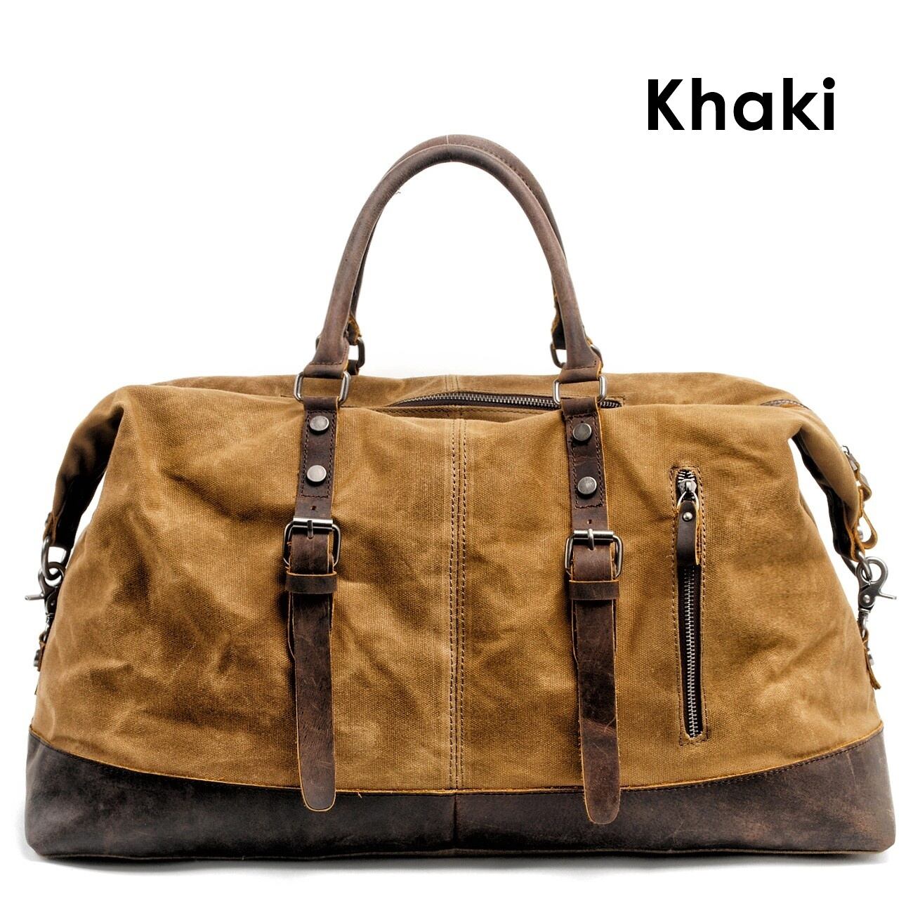 Retro Canvas Leather Travel Boston Bag / レトロ キャンバス レザー