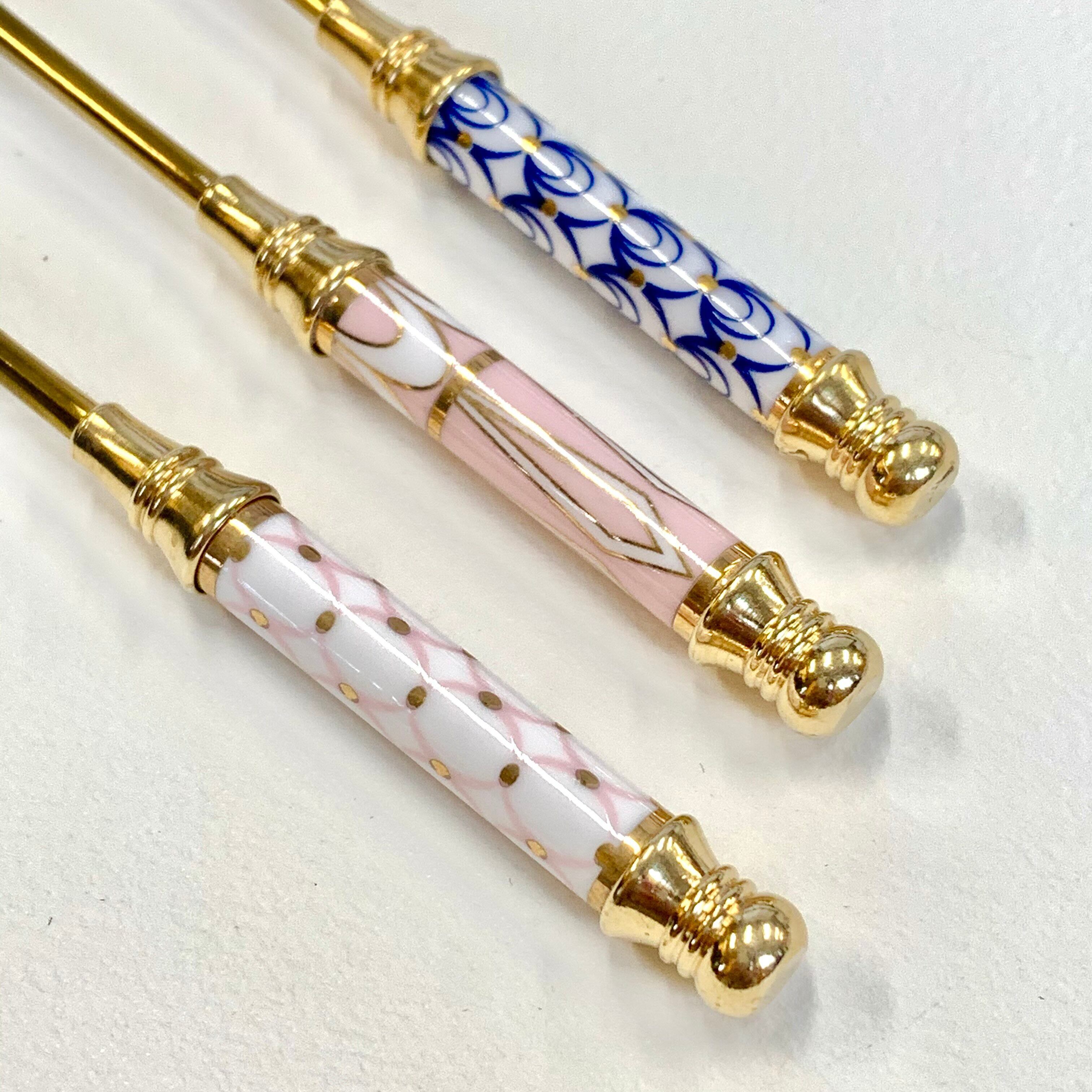 レトロデザイン ティースプーン】ブルー ゴールド 金メッキ キッチン