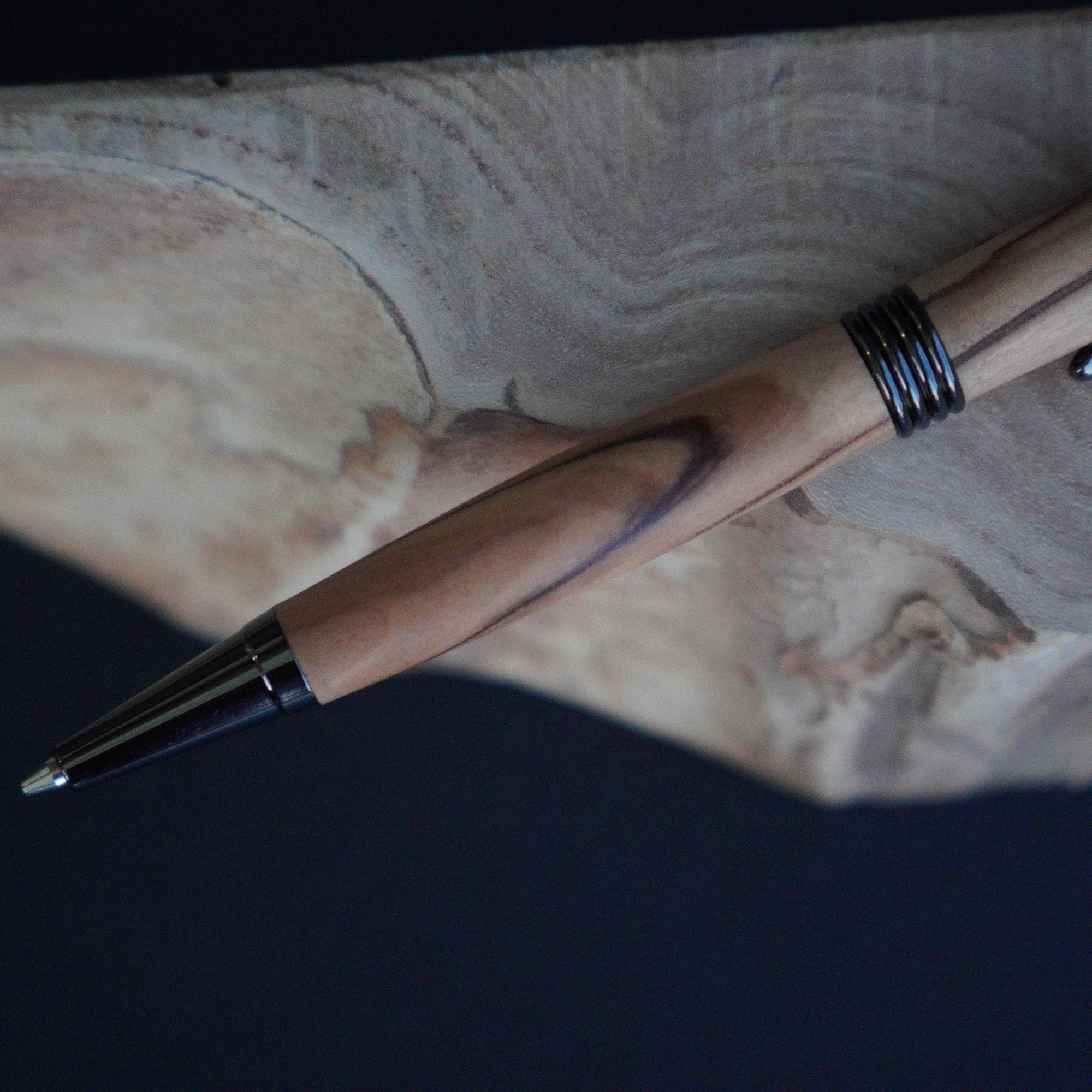 木軸シャーペン【剪定オリーブ】 | Olive wood mechanical pencil 1-2