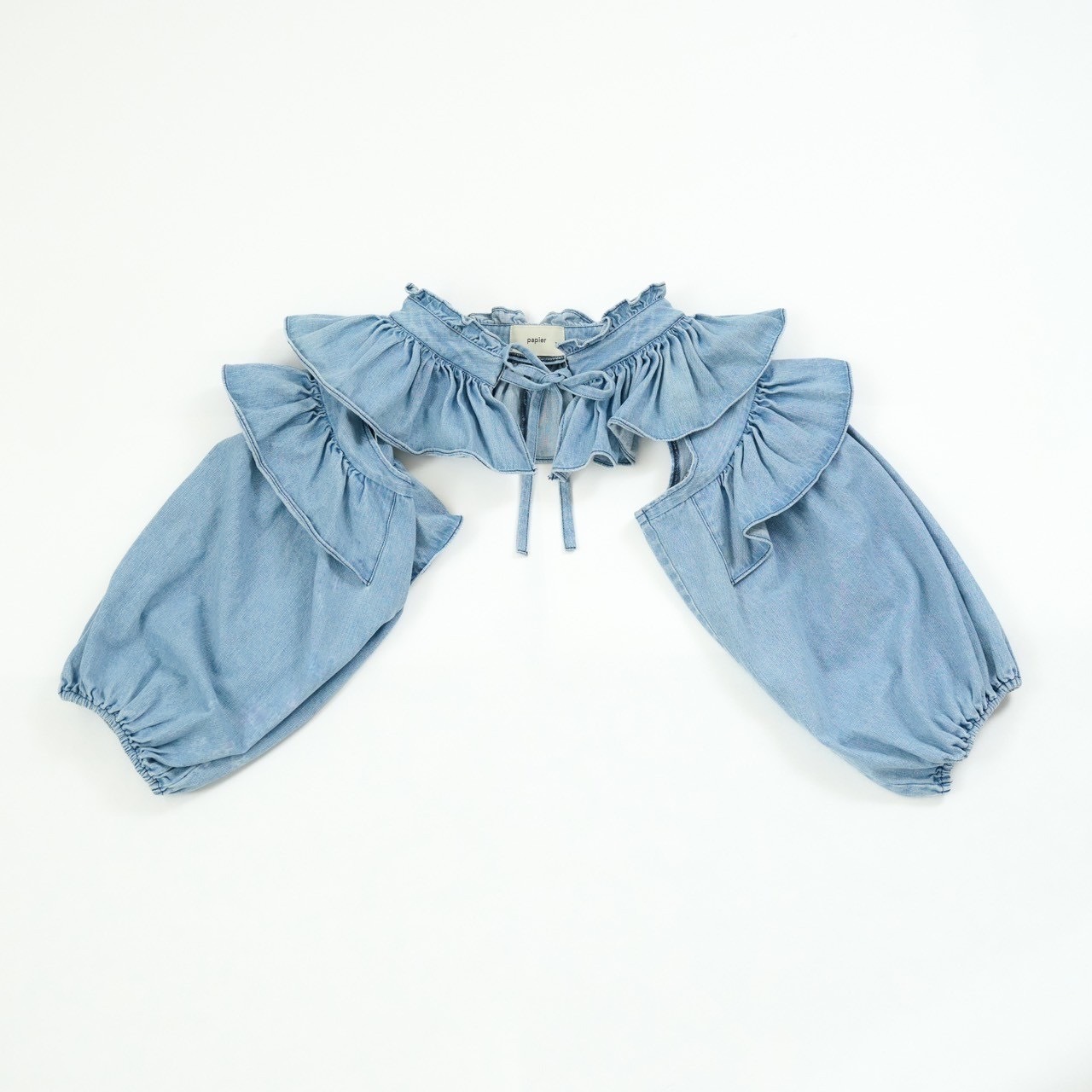 denim holder blouse/sky blue