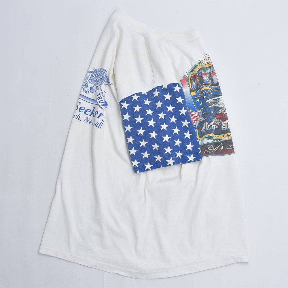 90s アメリカ製 Stars & Stripes 星条旗柄 デザイン プリントTシャツ