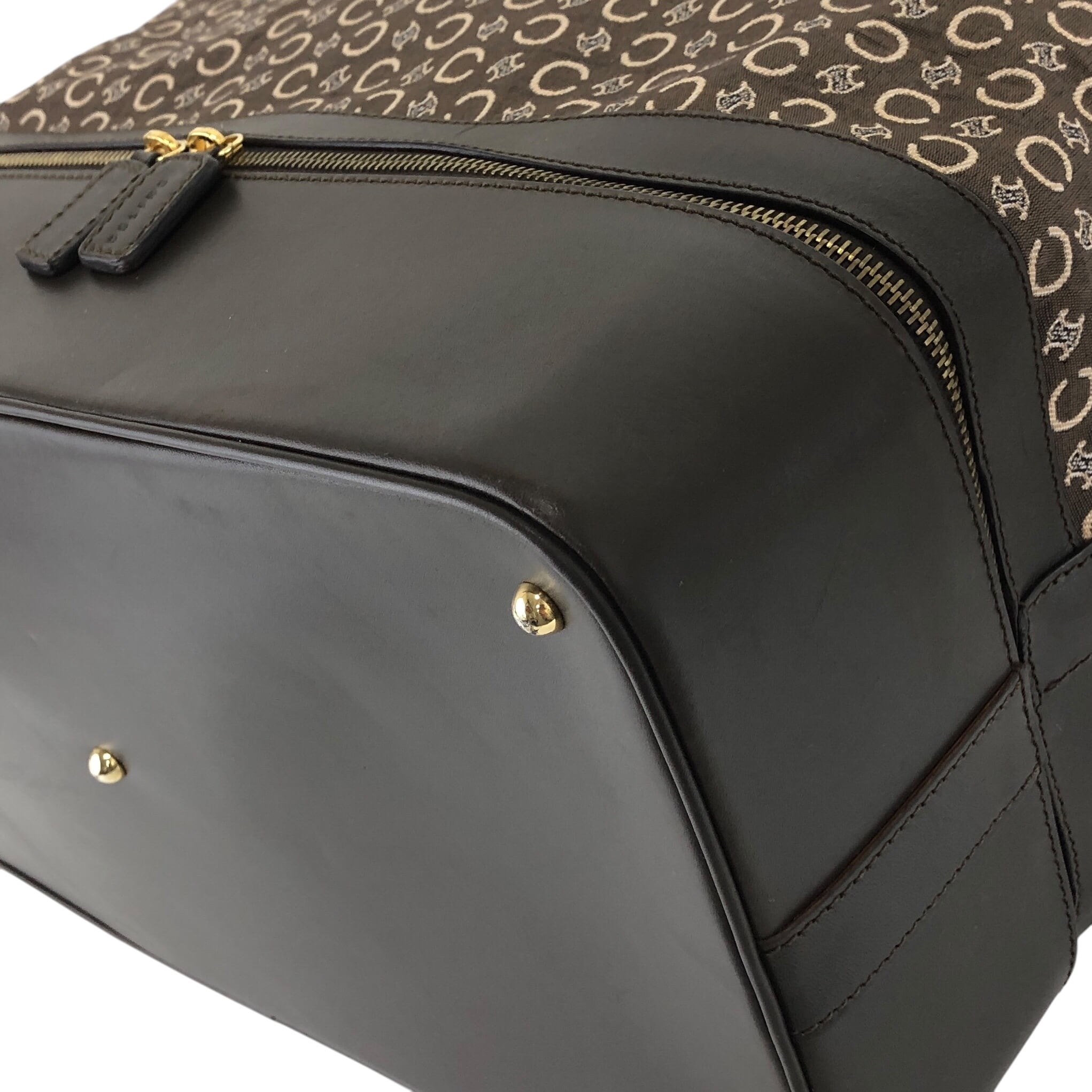 CELINE セリーヌ Cマカダム ボストンバッグ ブラウン ジャガード