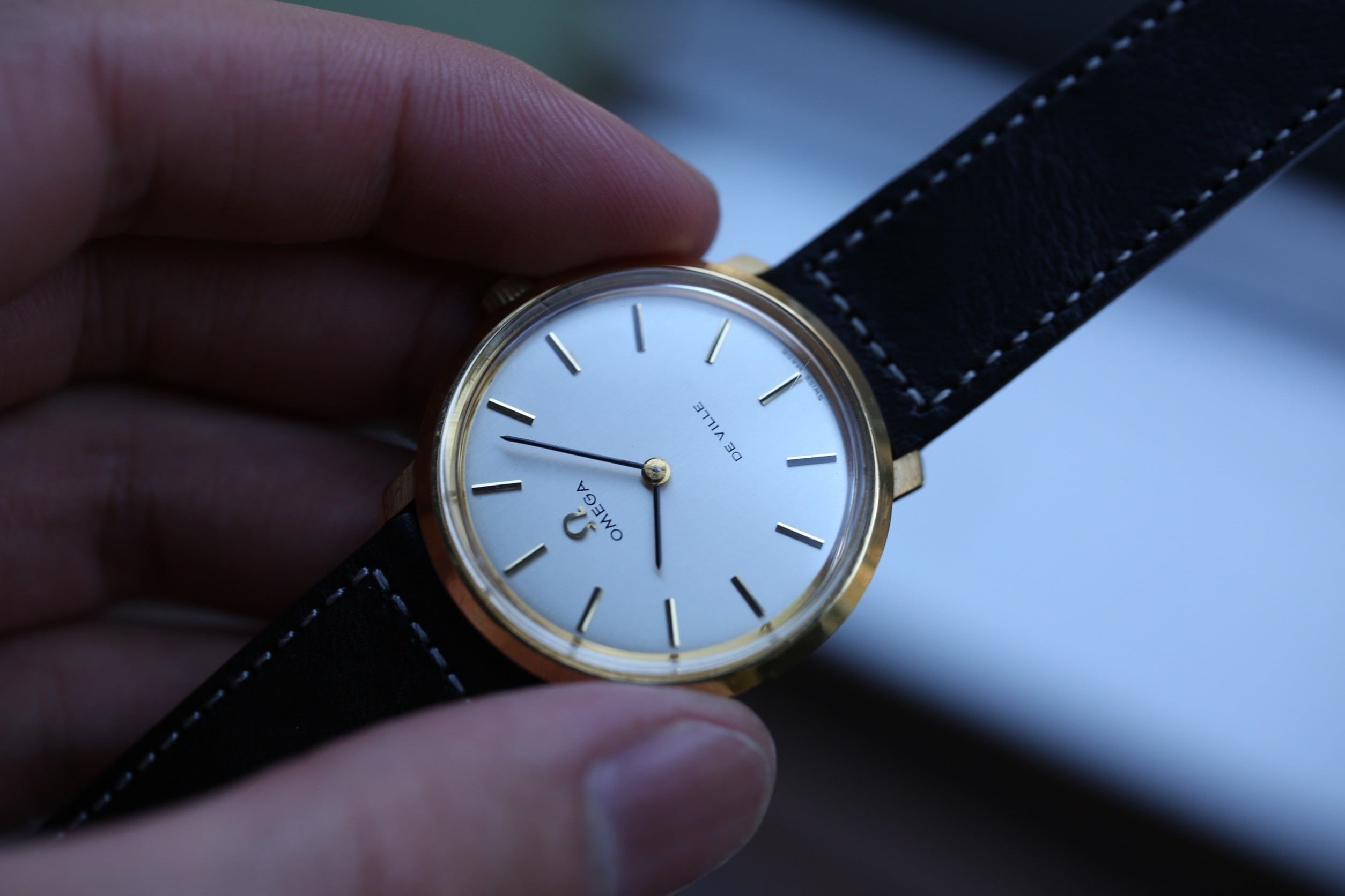 OMEGA】 1970年代製 オメガ デビル 縦ヘアライン ドレスウォッチ 手