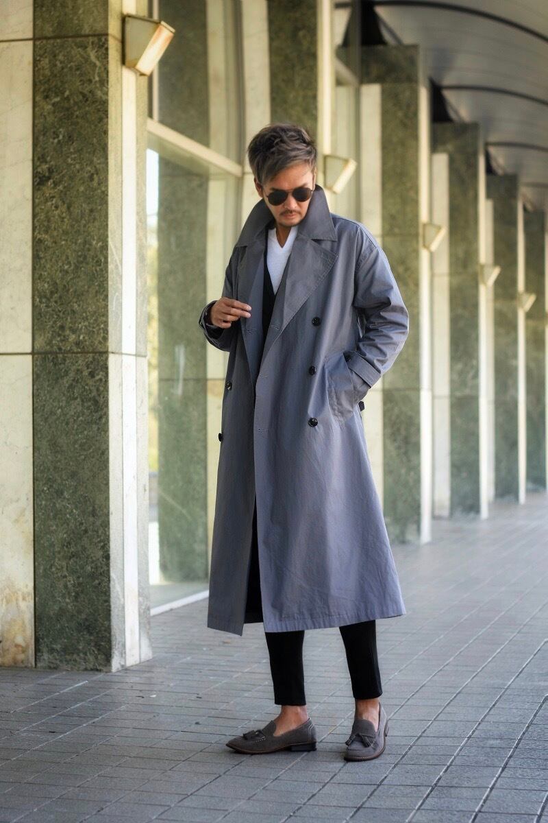 トレンチコート ロング コーデュロイ ビッグ オーバーサイズ 無地 コート 秋 アウター ユニセックス セール 2818s メンズ 冬