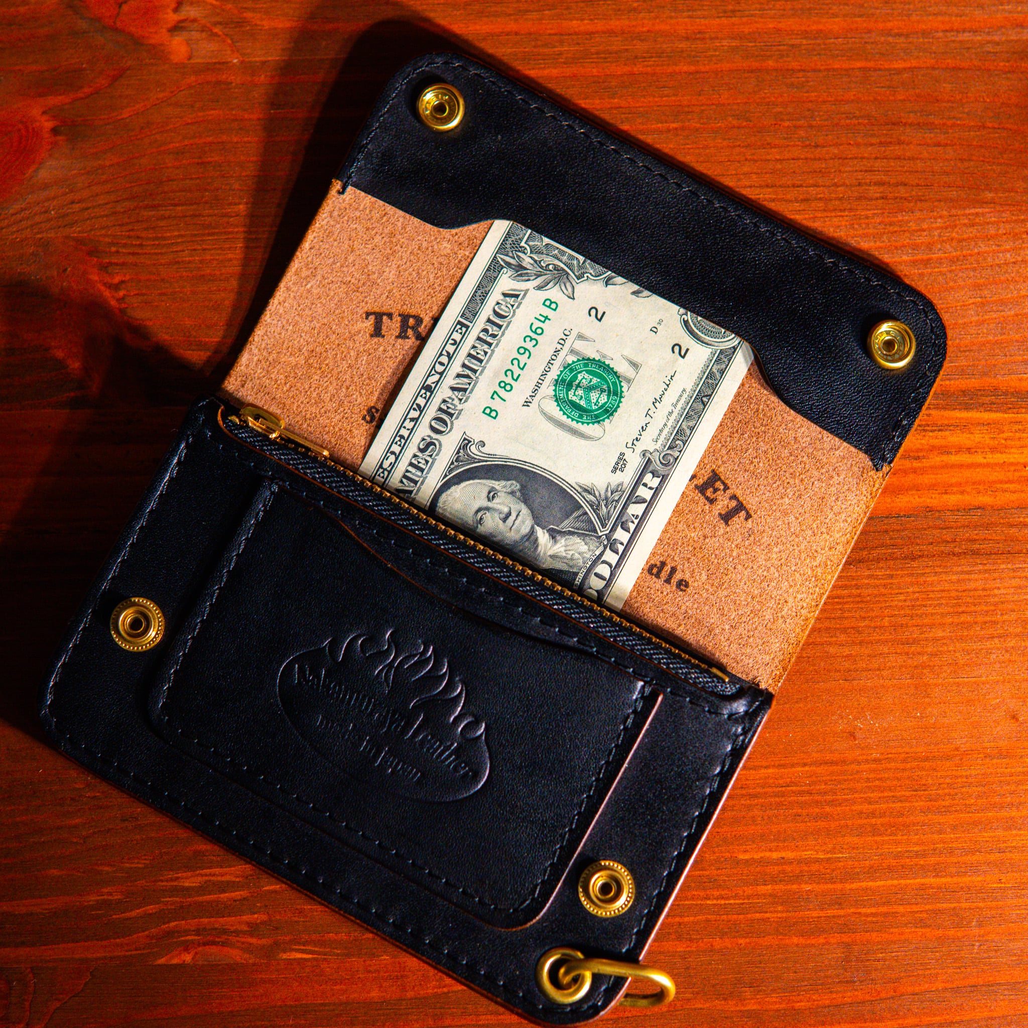 栃木レザー)トラッカーウォレット【ミドルタイプ】サドルレザー  