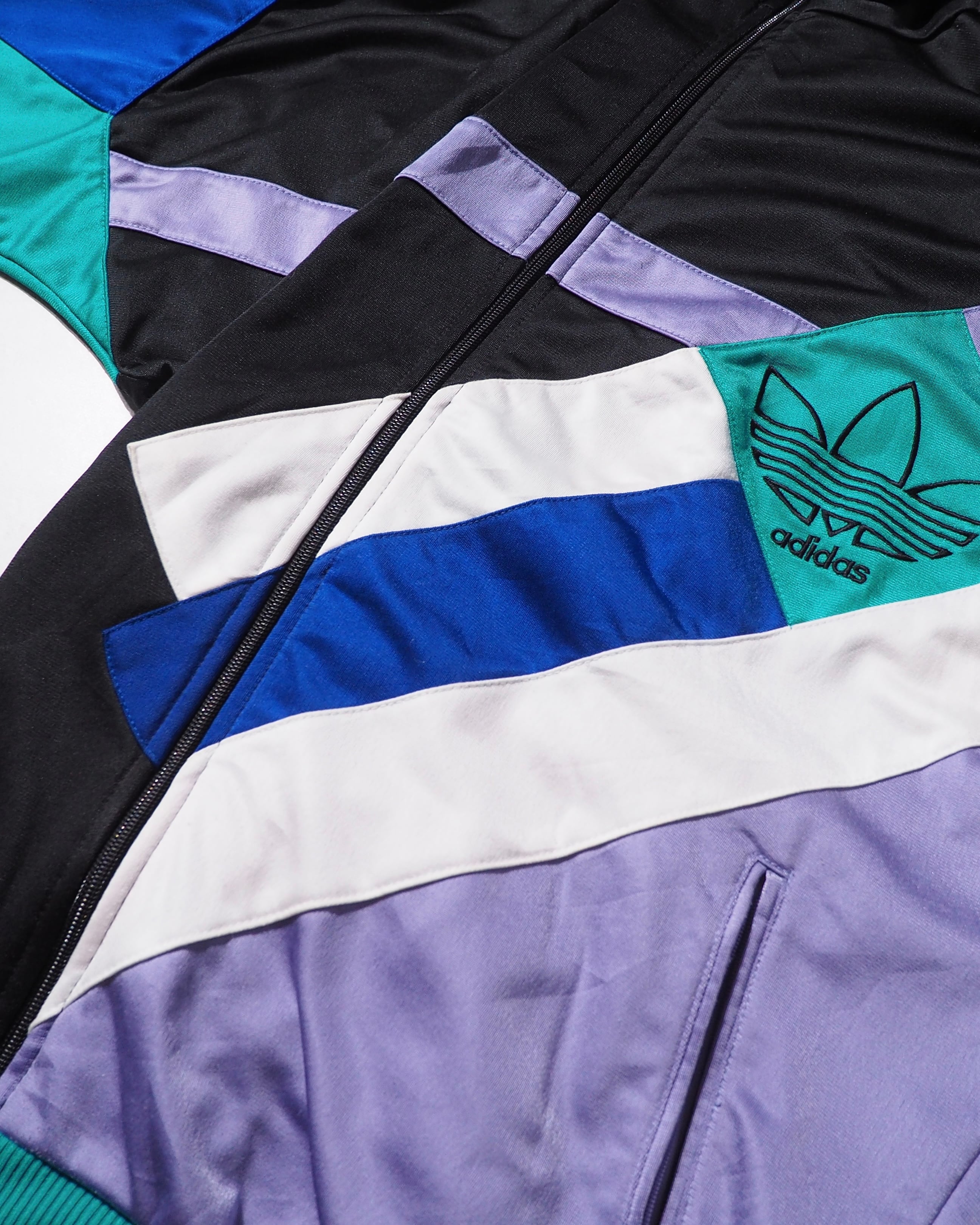 1980s ” Old adidas ” Multi color panel Switching vintage Track jacket