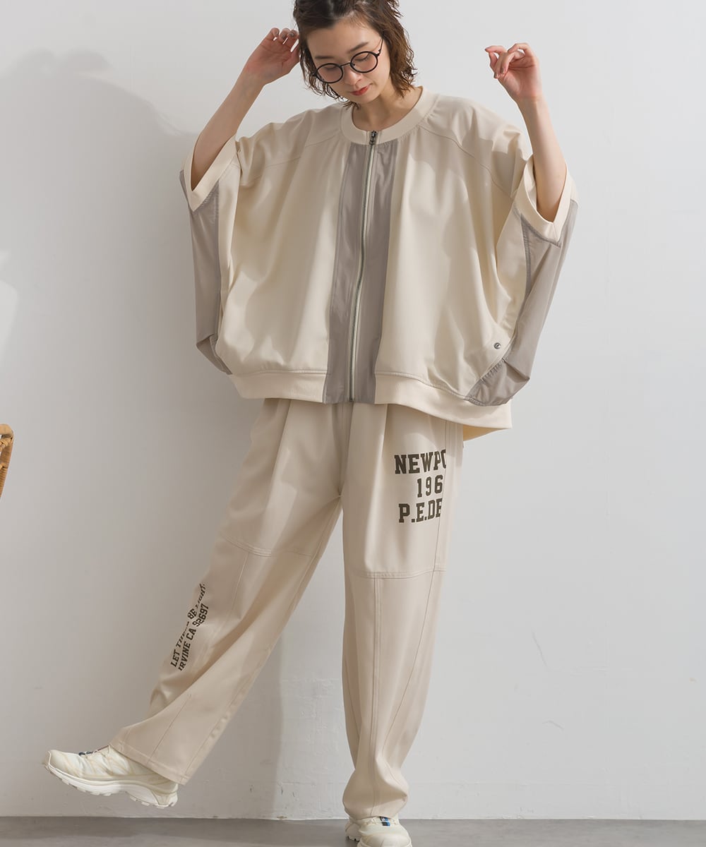 J262004 【接触冷感シリーズ】 ツイルワーク風ロゴパンツ / Cool Touch