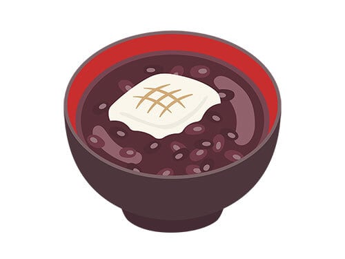 餅の入った、ぜんざいのイラスト | イラストセンター有料素材販売