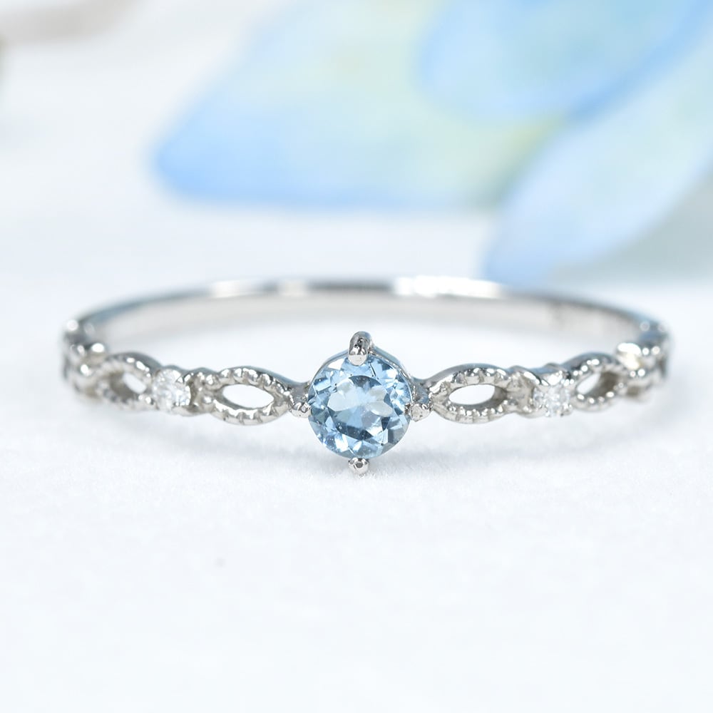 サンタマリア アクアマリン リング プラチナ900 フォリア CD068CIBS