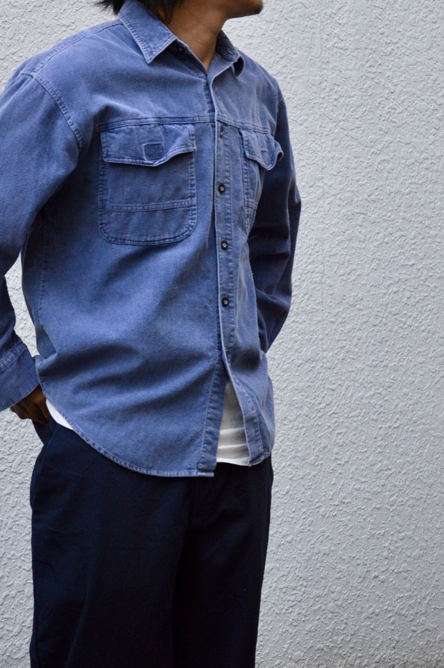 SEARS FIELDMARTER 90s Velcro Flap Corduroy Work Shirts シアーズ フィールドマスター コーデュロイシャツ