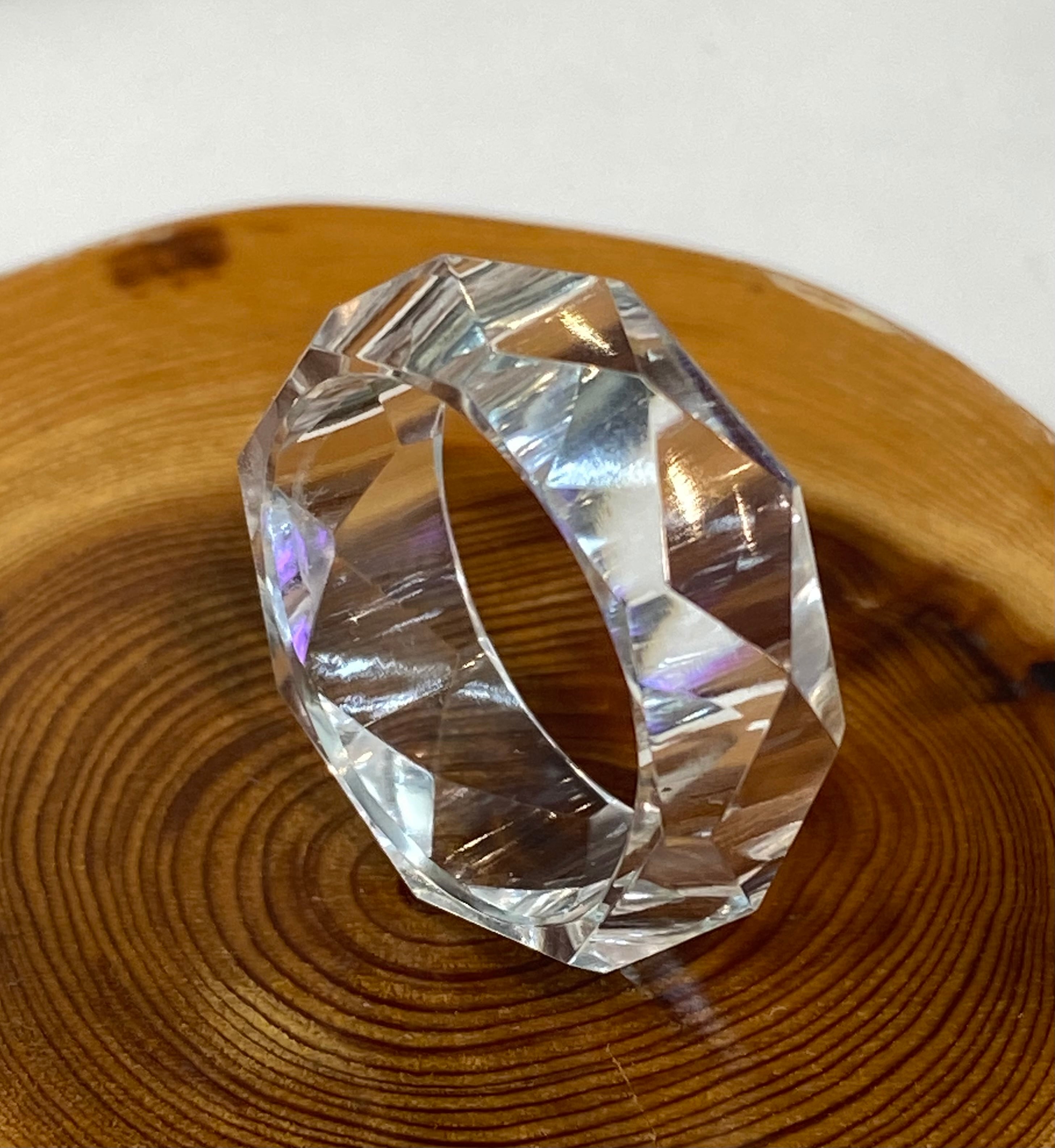 厳選　ガネッシュヒマール産ヒマラヤ水晶　くりぬきリング9号　手作り カット 厳選 ガネッシュヒマール産ヒマラヤ水晶 くりぬきリング22号 手作り