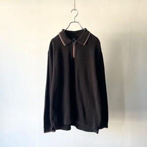 -GAP- 90's zip up cotton polo shirt