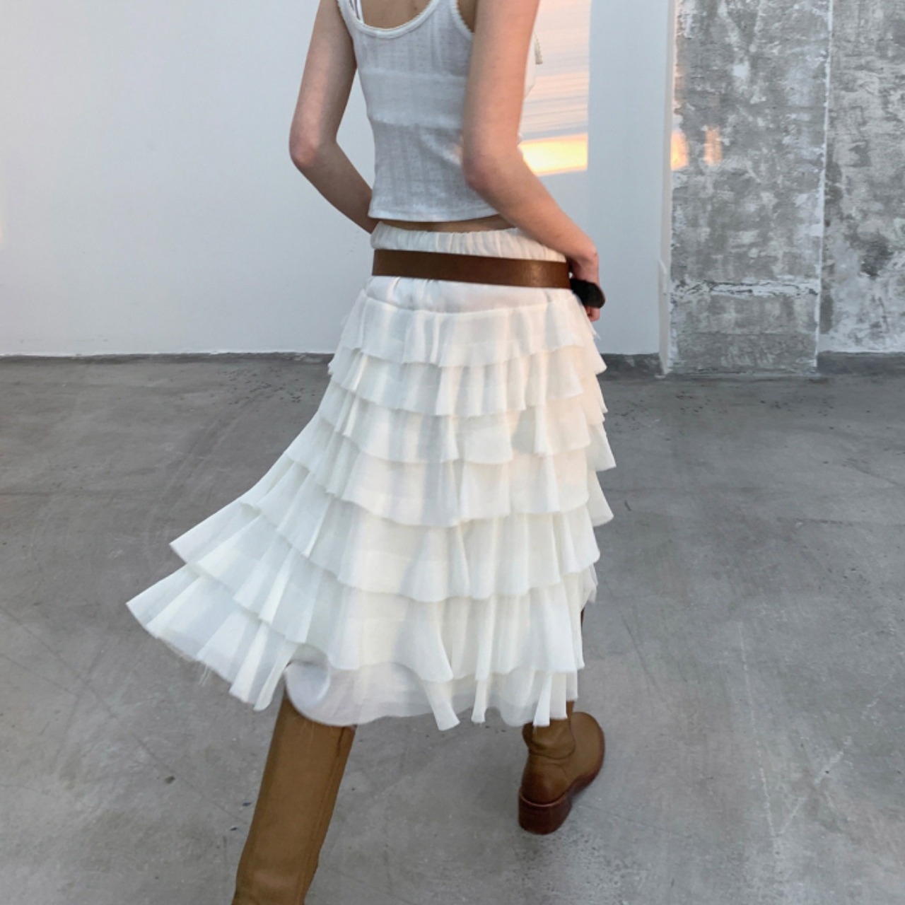 Ruffle Tiered Tulle Skirt F0642