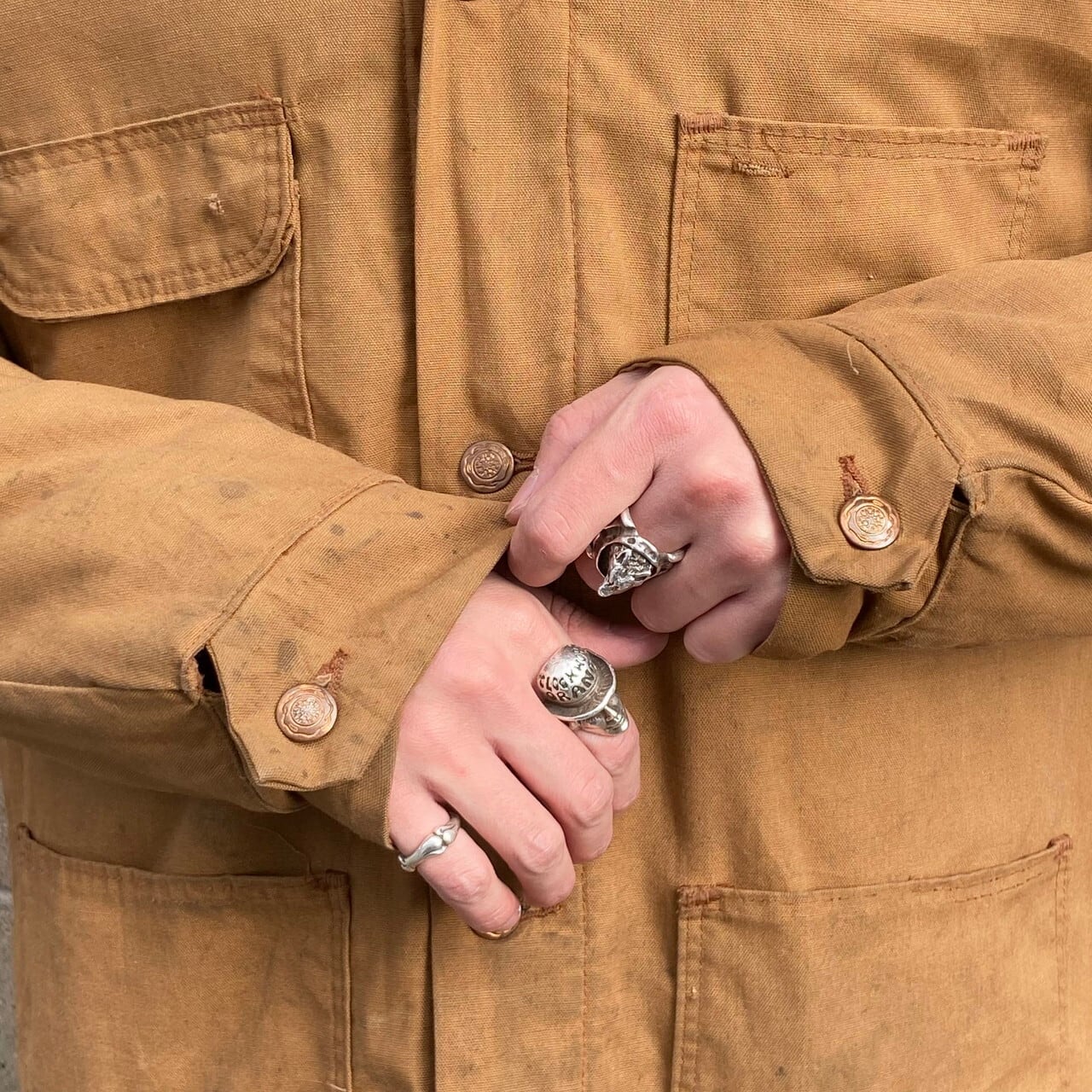 70年代 Wrangler ラングラー ダック地 カバーオール メンズL相当 古着