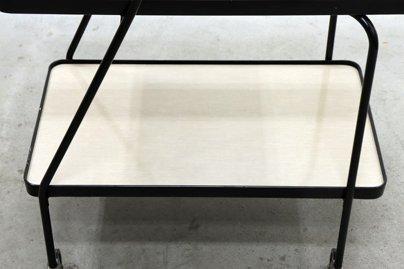 U.S. ヴィンテージ キッチン ワゴン トローリー シェルフ 化粧板