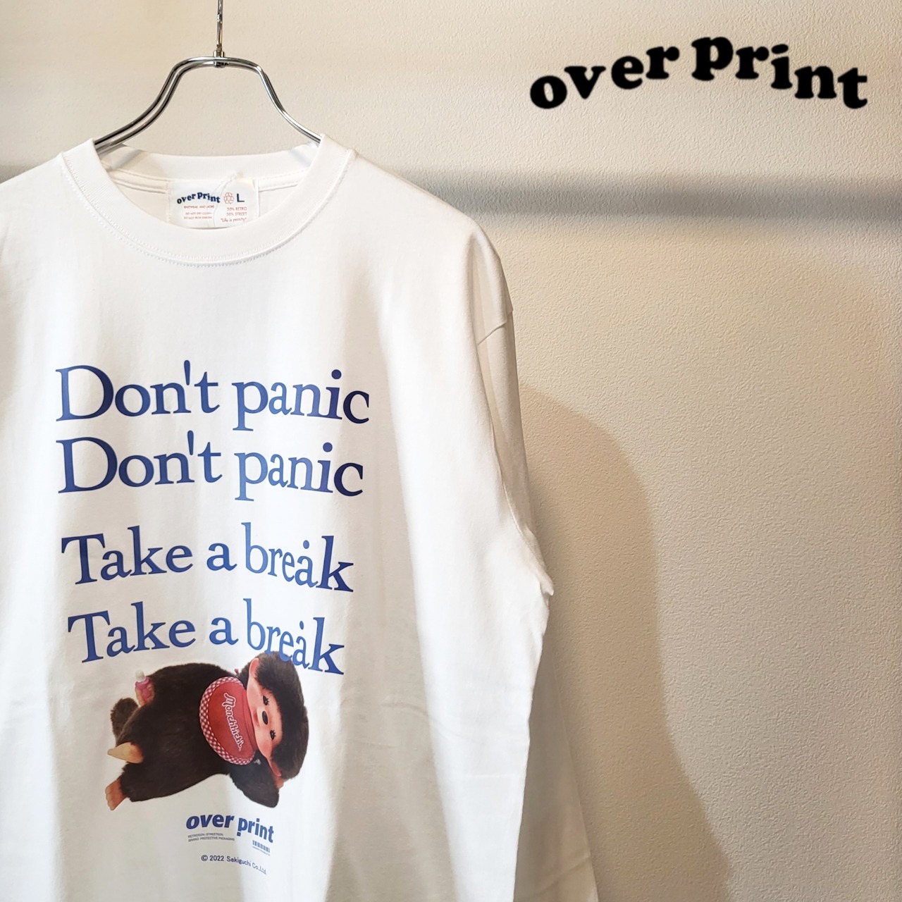 【over print】Take a break LS Tee *Monchhichi