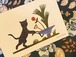 『春の準備』　アグネータ・フロック　ポストカード　猫　北欧
