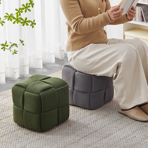 スツール ロータイプ 高さ28cm ５色展開 ホワイト ソファスツール コーデュロイ 正方形 四角 椅子 スクエア ファッションソファスツール コーヒーテーブル ホーム 小さなスツール ロースツール ファブリック