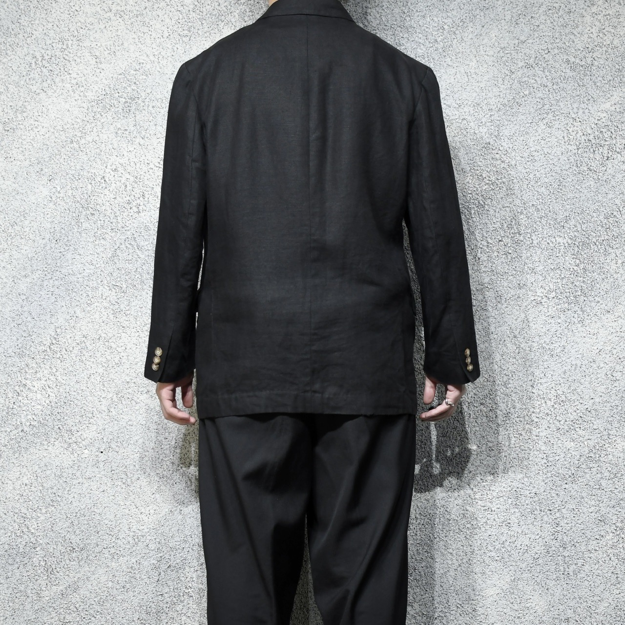 90's J.crew black linen tailored jacket