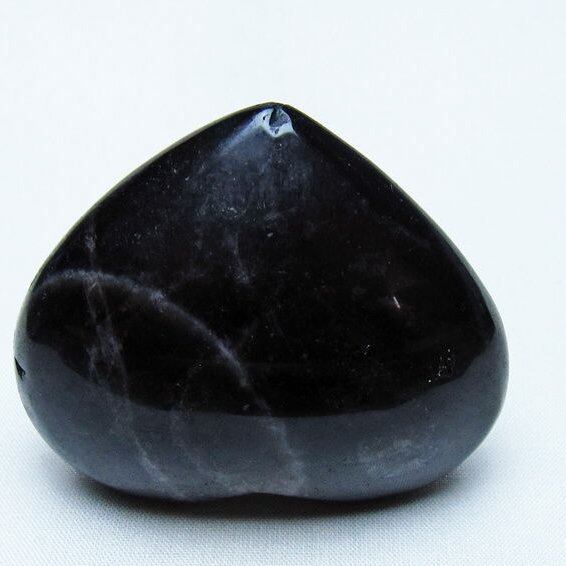 モリオン 置物 ハート 黒水晶 一点物 145-1965