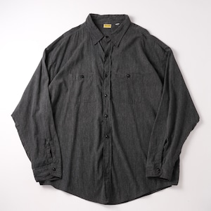 【極美品】60s special vintage black chambray shirt big size made in USA "CASEY JONES "/ 60年代 ヴィンテージ ブラック シャンブレーシャツ ビッグサイズ USA製 実寸サイズ18H XXL程度 逸品