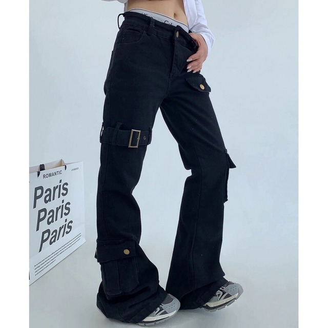 ベルト付きスリムパンツ B0172