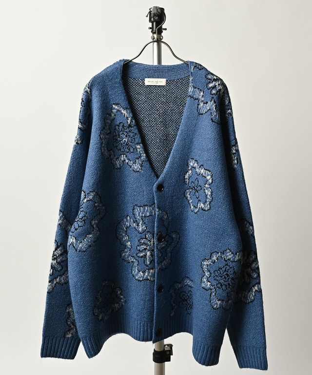 ADAM PATEK washed cotton pile raw-edge cardigan (BLK) AP2614017