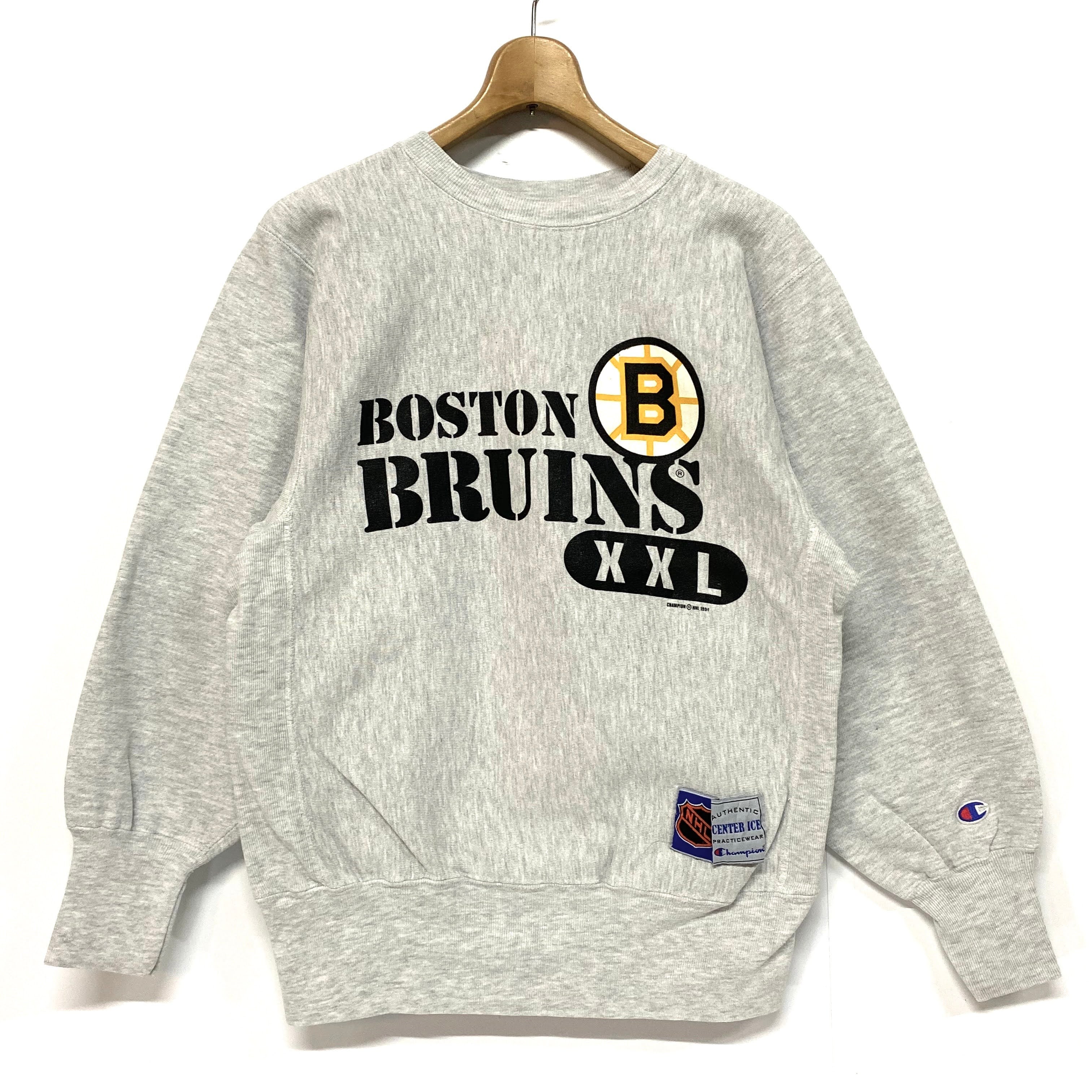 90年代 USA製 刺繍タグ Champion チャンピオン REVERSE WEAVE リバースウィーブ NHL BOSTON BRUINS  スウェットトレーナー ヴィンテージ メンズM 古着 【スウェット】 | cave 古着屋【公式】古着通販サイト