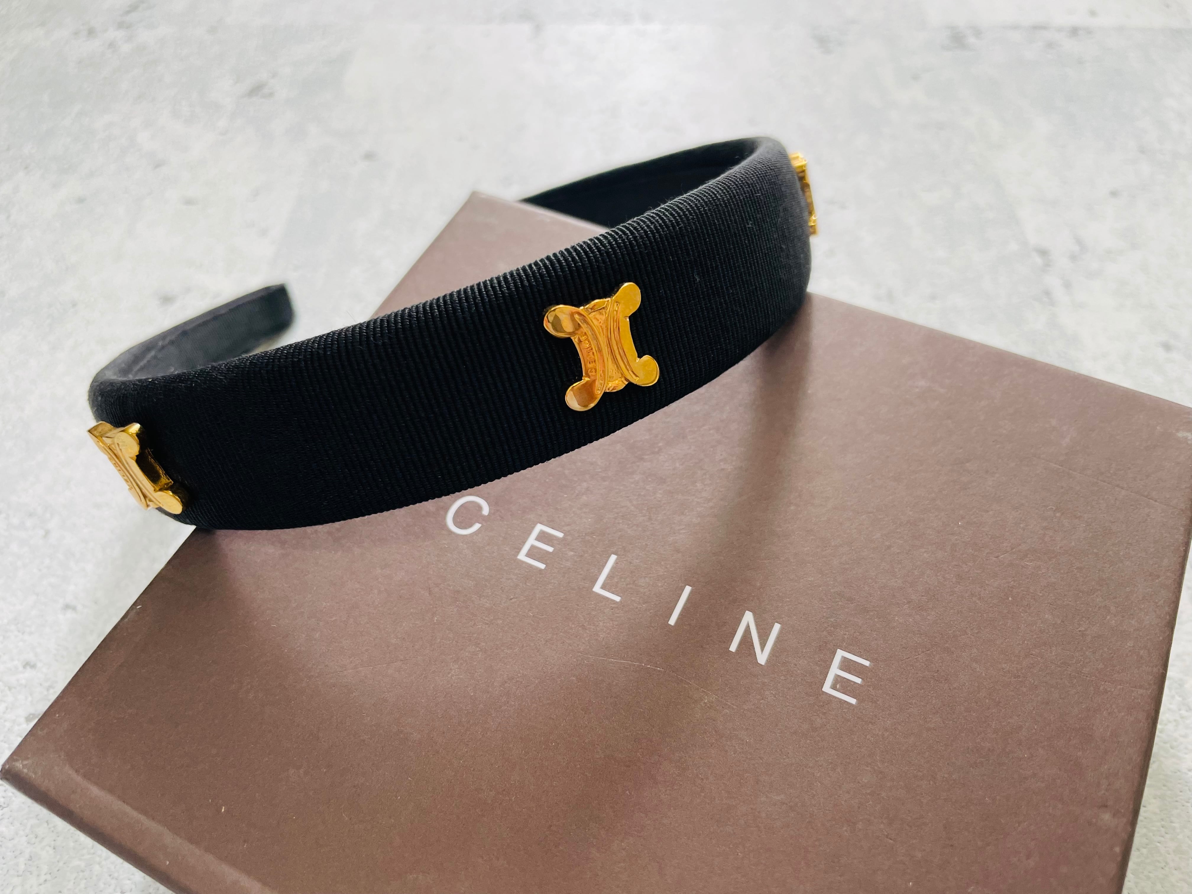 CELINE トリオンフポイント カチューシャ ブラック | Petit luxe Vintage 