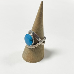 Vintage 925 Silver Turquoise Ring Made In Mexico